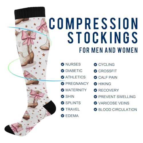 Pigsaly Red White Polka Dot Womens Compression Socks Athletic Tube Sock Knee High Socks Outdoor Sport Socks - color: M.2