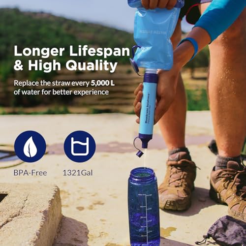 Membrane Solutions Collapsible Water Bottle 23oz with Carabiner