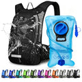 Mothybot Insulated Hydration Backpack Pack with 3L BPA Free Leak Proof Water Bladder, Large Storage Lightweight Hiking Daypack with Waist Pouches & Cooler Layer, for Running, Biking, Camping, Festival - color: Black
