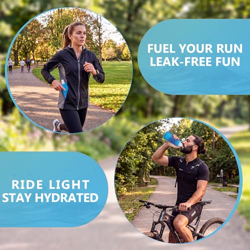 LemonRoad 4 Pcs 250ml Collapsible Soft Water Bottle for Running, TPU