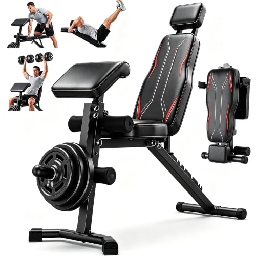 ANCHEER Adjustable Weight Bench with Leg Extension and Leg Curl
