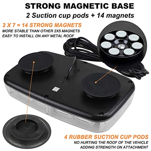 ASPL 48LED Roof Top Strobe Lights with Magnetic Base - color: Amber