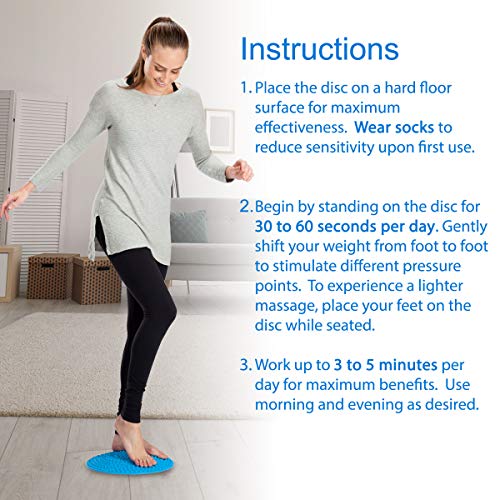 Daiwa Felicity Foot Massager Mat - Reflexology Mat with Magnetic Therapy Acupressure Disc - Ergonomic Acupressure Mat for Feet Relaxation, Pressure Point Pad - (Blue) - color: Blue