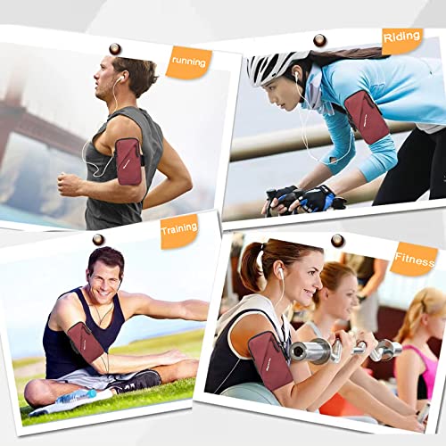 Prime Comfort Cell Phone Holder, Small Crossbody Shoulder Holsters Bag with Arm Band, Fits iPhone and Android, Use for Running, Walking, Hiking & Biking (6.7 Inches, Red) - color: RED