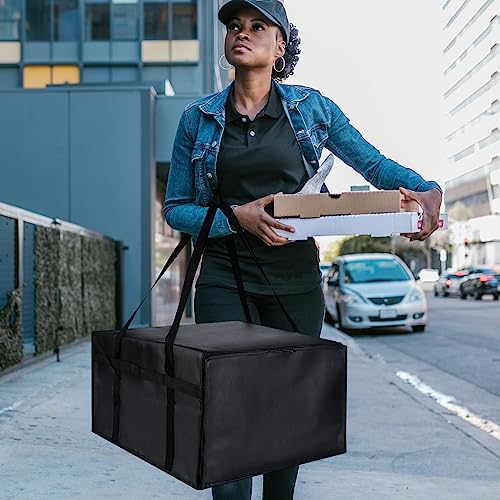 Insulated Pizza Delivery Bag for Carry Hot, 20" x20"x14", Black, 1Pk - color: Black, size: 20 x 20 x 14 inches