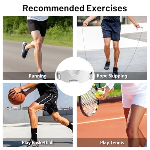 MANUEKLEAR V-Shaped Patella Bands, Adjustable Flex Wrap Patellar Tendon Support Strap for Men Women, Silicone Patella Knee Straps Suitable for Pain Relief Running Hiking Basketball, (2pcs) (White) - color: White