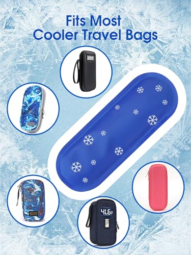 4-Pack Replacement Ice Packs for zepbound Cooler Case, Reusable Long-Lasting Gel Packs for Diabetic Travel Bag, TSA Approved Leak-Proof Cooling Packs for Medication & Pen Carrying Case (Small) - color: Blue