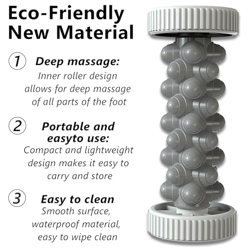 Manual Foot Roller Massager for Plantar Fasciitis, Deep Tissue Massage for Circulation and Pain Relief, Reflexology Tool for Arch and Heel Recovery