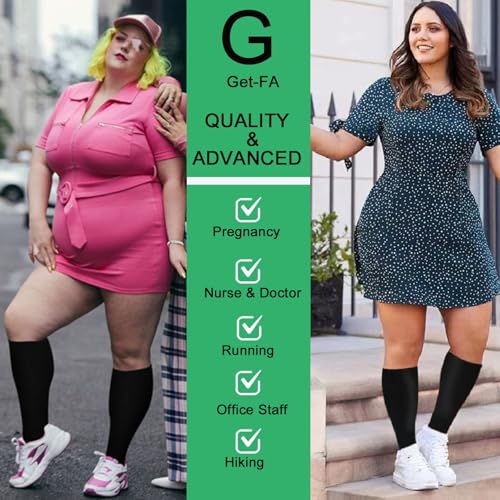4 Pairs Plus Size Compression Socks,Extra Wide Calf - color: Colorful/Black/Purple/Blue, size: 4X-Large