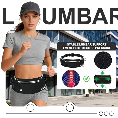 Hands Free Dog Leash with Partitioned Pouch Adjustable Waist Belt, Waist Leash for Dog Walking Running, Dual Handles, for Medium/Large Dogs - color: Black