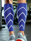 Leg Calf Compression Sleeve for Men Women Footless Sock - color: Blue