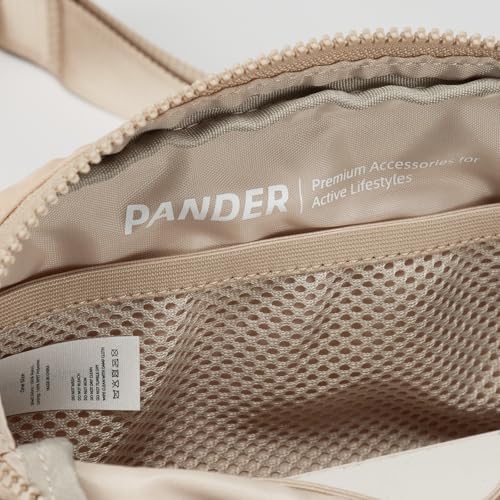 Pander Belt Bag Large 2L, Nylon Fanny Pack Purse for Women and Men with Adjustable Strap - color: Raw Linen