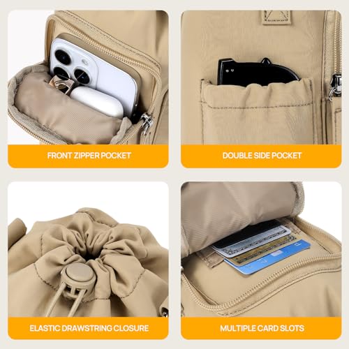 Telena Water Bottle Holder with Strap RFID Crossbody Bags for Women - color: Z-Khaki