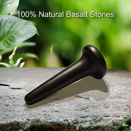 Master Massage TitanGrip Therapeutic Basalt Nail Shape Hot Massage Stone with Trigger Point and Acupressure Tool for Deep Tissue Relaxation and Reflexology Massage (1 Piece)