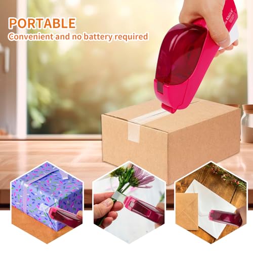Eagle Automatic Tape Dispenser and Tape Gun. Free 1/2" (12mm) and 3/4" (19mm). Ideal for Taping Gifts, Packages, Scrapbooks and Envelopes (Pink) - color: Pink