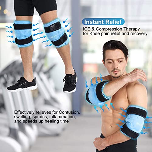 REVIX Ankle Ice Pack Wrap for Injuries Reusable Gel Ice Pack for Knees Pain Relief, Reusable Gel Ice wrap for Leg Injuries