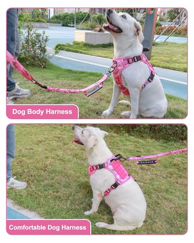 Tactical Dog Harness No Pull,Service Dog Vest with Handle,Pink Camo, M - color: Pink Camo, size: M( Neck: 18''-23.5",Chest: 20"-27")