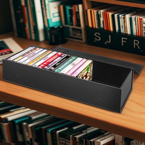 3 Pack Cassette Tape Storage Box, Tape Holder Store 60 Cassette Cases, Media Storage Organizer