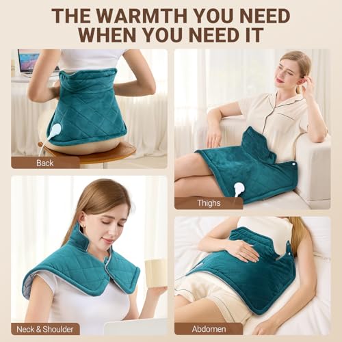 Graphene-Infused Heating Pad for Neck and Shoulders and Back, Heated Wrap