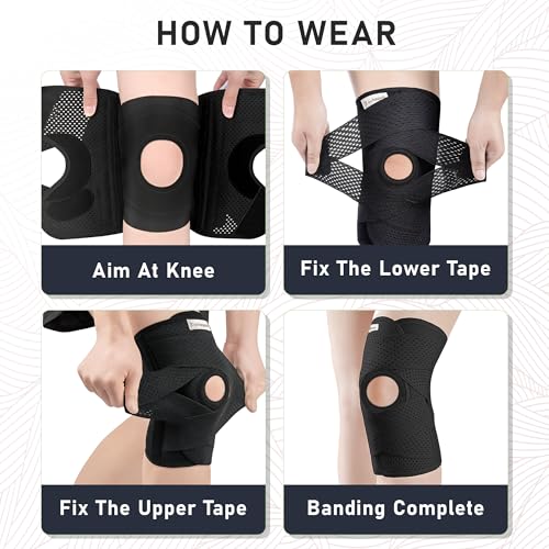 Knee Brace for Meniscus Tear: Compression Knee Support - size: Large