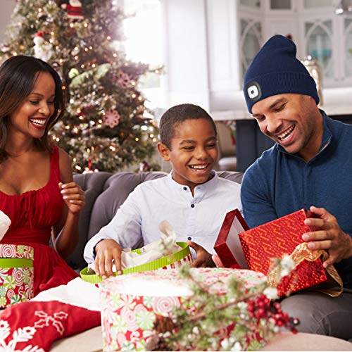 LED Beanie with The Light, Unisex Gifts for Men Dad Husband Him - color: Burgundy