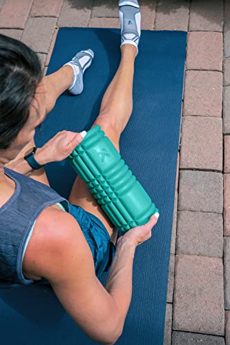 TriggerPoint Grid Patented Multi-Density Foam Massage Roller for Exercise, Deep Tissue and Muscle Recovery - Relieves Muscle Pain & Tightness, Improves Mobility & Circulation (13"), Teal - color: Teal, size: 13 Inch