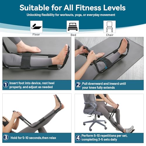 Hamstring Stretcher, Knee Extension Device, Lower Back, Hip & Calf Stretching