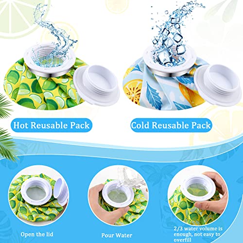 Honoson 4 Pack Reusable Ice Bag Hot Cold Bag Leakproof, Cartoon Fruit Style - style: Cartoon Fruit Style