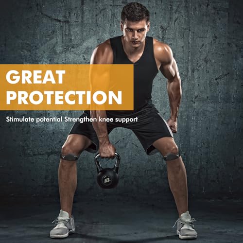 JHVW Patellar Tendon Support Strap 2-Pack, Knee Brace for Women Men, Adjustable Knee Patella Band Strap for Tendonitis, Running, Squats (Black) - color: Black