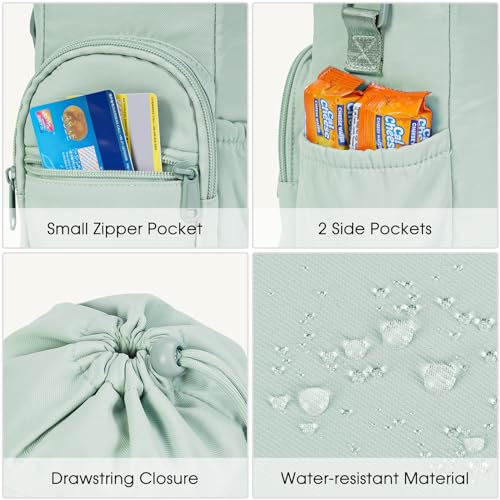 sportsnew 40oz Insulated Crossbody Water Bottle Sling Bag w/Phone Pocket - color: Sage Green