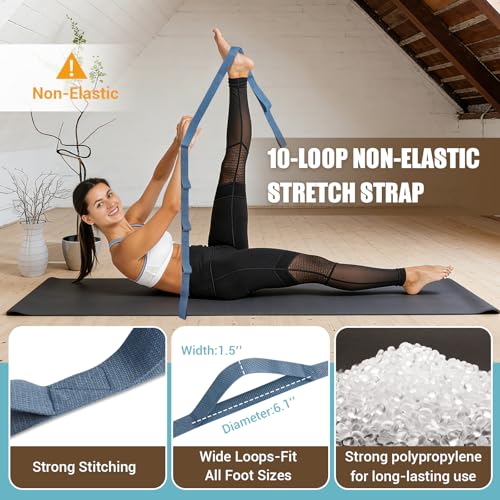 Slant Board Calf Stretch with Stretch Strap, 460 lb Portable Incline Board