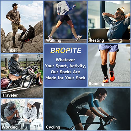 bropite Zipper Compression Socks Women & Men，2Pairs Calf Knee High 15-20mmHg Open Toe Compression Stocking suit for Walking Recovery, Pregnant, Nurse - color: C-black/Nude, size: Large-x-large