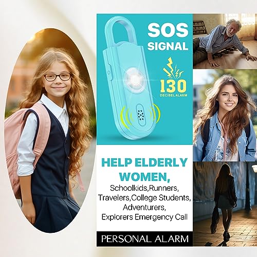 Personal Safety Alarm for Women Girls, 130dB Loud Siren + LED Light, Stylish Keychain, Easy-Pull Emergency Self-Defense for Night Safety, Running, Travel, College Students Self Defense Device Gift - color: Blue