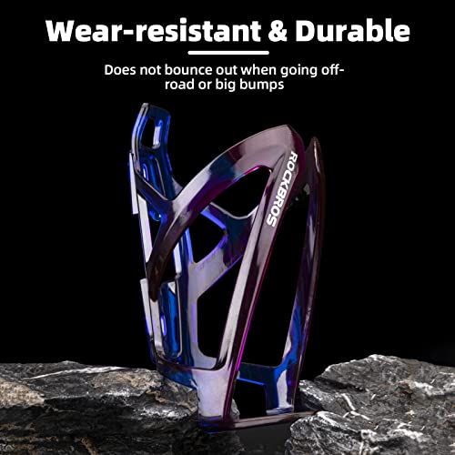 ROCKBROS Bike Water Bottle Holder Ultralight Bottle Cages with Screws Tool - color: Purple-Blue, size: Standard