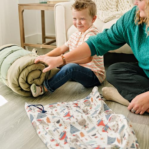 Gather & Knot Drawstring Gift Bags | Premium Canvas | 22" Extra Large | Reusable Fabric Wrap for Boys Baby Shower or Birthday | XL Adventure Flat Bottom - color: XL Adventure