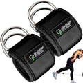 Ankle Straps for Cable Machines, Adjustable, 2 Pack - style: Black 2 D-Rings