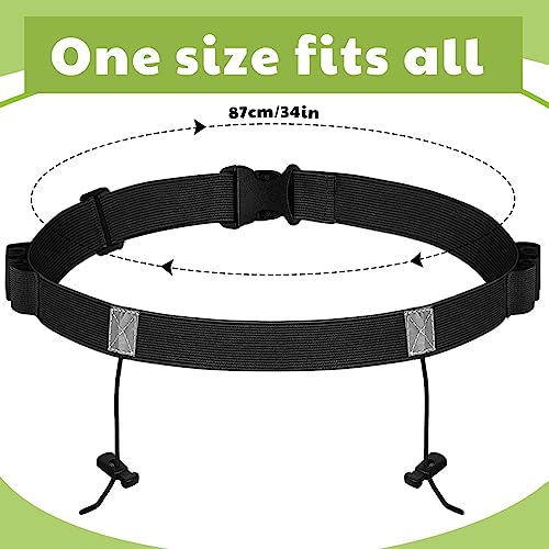 Xtinmee 4 Pcs Race Number Belt Triathlon Running Bib Holder with 6 Gel Loops for Summer Cycling Runners Racing Marathon Men Women, Black 34 x 0.98 Inches