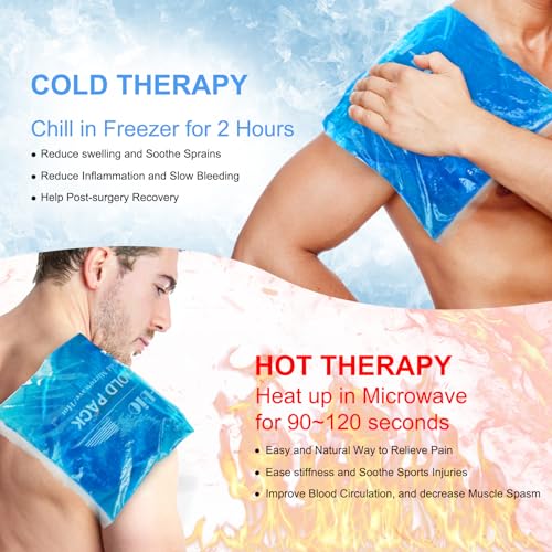 Large Gel Ice Packs for Injuries, 2 Pack, 8.3 x 12.4 in, Hot Cold Reusable