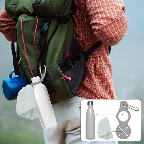 Water Bottle Hanging Buckle Clip [PCS] - Water Cup Holder with Towel Hook for Bike Portable Secure Bottle Holder - color: Grey
