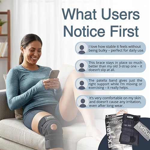 Knee Brace for Men & Women with Patented 4-Way Adjustable Support