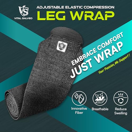 Vital Salveo Elastic Breathable Thigh Wrap,Adjustable Compression for Alleviating Stiffness and Fatigue Targeted Muscle Support for Sports, Gym & Daily Recovery (1 PC)/5.5"* 70" - size: Leg 5.5"*70"(1PC)