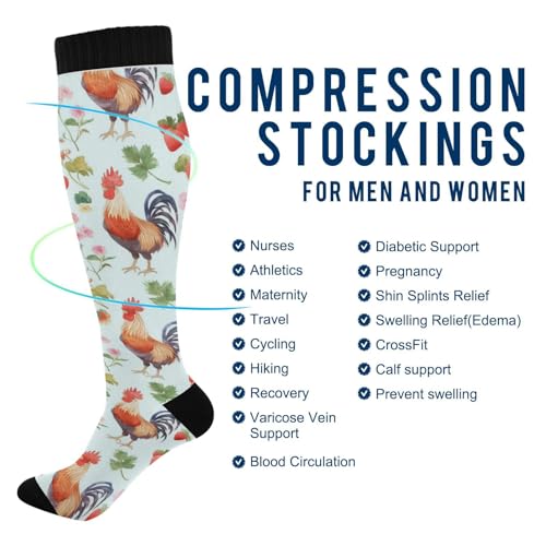 Wusikd Cute Penguin Compression Socks for Women and Men Circulation Long Socks for Athletic Running 1 - color: Multi 35