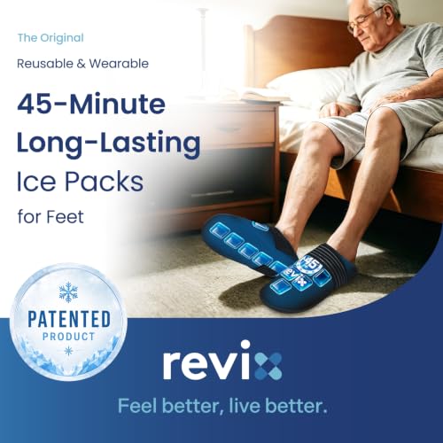 REVIX XL Foot Ice Pack Wrap with 45-Min Cooling, Ice Slippers for Injuries - size: XL