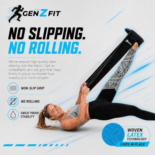 Premium 76" Extra Long Resistance Band for Working Out, 3" Wide Non-Slip Fabric Exercise Band for Stretching, Yoga, Strength Training & Physical Therapy - color: Black