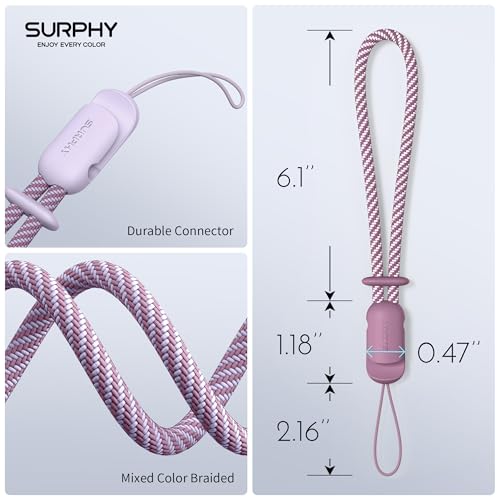 SURPHY 2 Pack Phone Lanyard, Phone Wrist Strap for Case, Camera Wrist Strap - color: Lilac & Lilac Purple