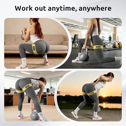 MANUEKLEAR Non-Slip Blood Flow Restriction Bands, BFR Booty Bands for Women - color: Yellow