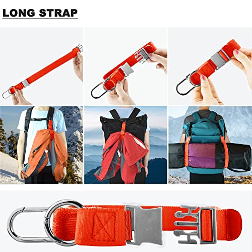 ZINZ Elastic Jacket Gripper Travel Strap with D-Ring Hooks and Buckle - color: Orange/Uk