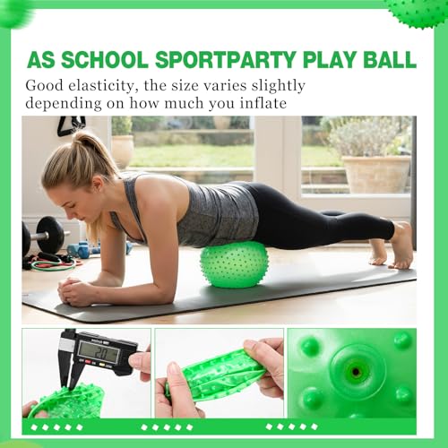 Jerify Knobby Balls Spiky Sensory Bouncy Balls Bulk - color: Green
