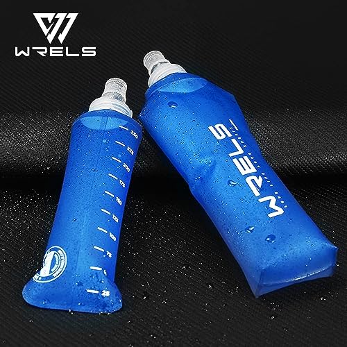 WRELS Soft Running Water Flask Soft Flasks Collapsible Soft Water Bottles Small BPA-Free for Sports Hiking Hydration Pack 5oz/8oz/17oz(BLACK,17oz) - color: Black, style: 500ml/17oz
