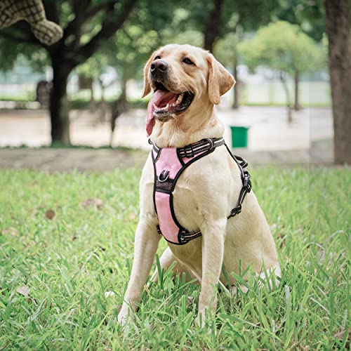PoyPet Dog Harness Small, No Pull Vest with Front/Back Clip & Neck Buckle - color: Light Pink, size: S